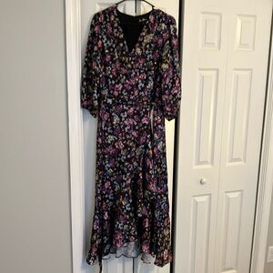 Sam Edelman Multicolored Maxi Dress with Wrap and Ruffled Hem